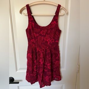 Hollister red floral print dress